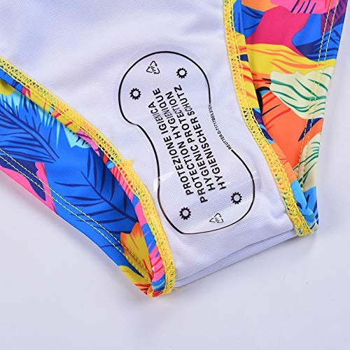 Conjunto de Bikini con Volantes Push up, 2 Piezas de Talle Alto, Cuello en V Profundo, Traje de baño de Playa Acolchado para Mujer (Azul, 2XL)