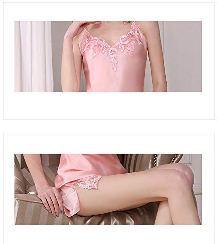 Conjunto De Pijama De Seda Homewear Sleepwear Tirantes De Seda con Tiras De Seda Ajustable del Cordón del V-Cuello De Hendidura Transpirable Resistente a La Luz con El Medio Ambiente