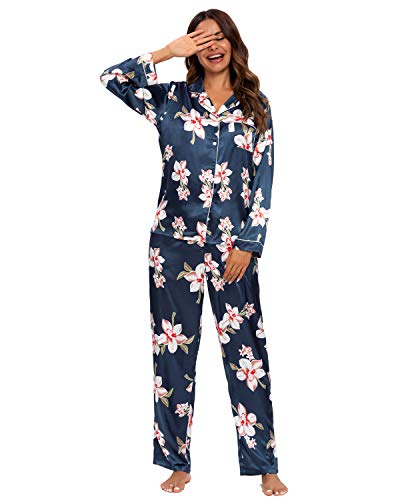 Conjunto De Pijamas para Mujer Ropa De Dormir con Botones Suaves Top Y Pantalones Cortos De 2 Piezas Ropa De Dormir para Mujer Pijamas para Mujer