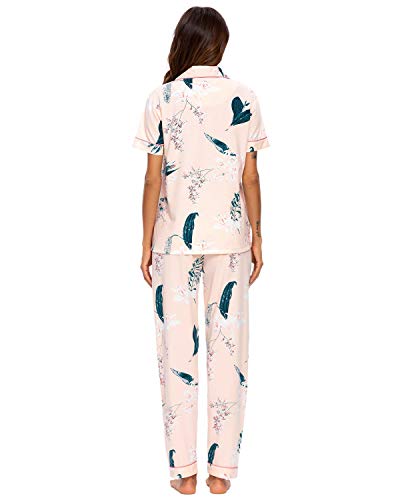 Conjunto De Pijamas para Mujer Ropa De Dormir con Botones Suaves Top Y Pantalones Cortos De 2 Piezas Ropa De Dormir para Mujer Pijamas para Mujer