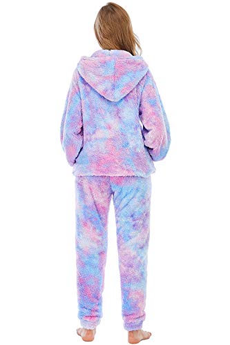 Conjunto Pijama Mujer Polar Tie Dye Manga Larga Pijamas Polares Largos Mujer Tallas Grandes Homewear Pijama Felpa Dos Piezas Mujeres Talla Grande Largo Traje Pijamas 2 Piezas Señora Ropa De Casa XXL