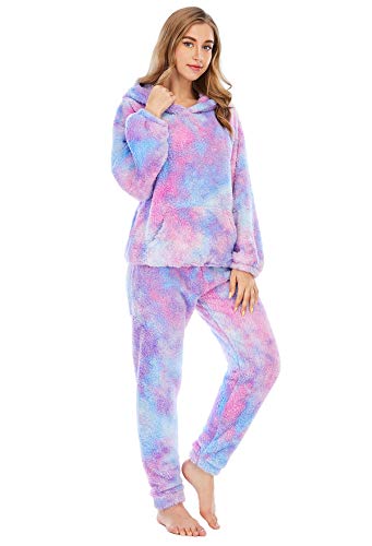 Conjunto Pijama Mujer Polar Tie Dye Manga Larga Pijamas Polares Largos Mujer Tallas Grandes Homewear Pijama Felpa Dos Piezas Mujeres Talla Grande Largo Traje Pijamas 2 Piezas Señora Ropa De Casa XXL