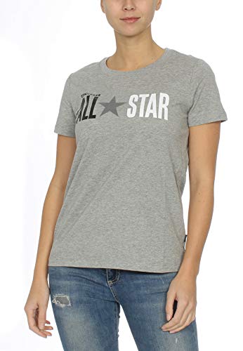 Converse All Star Tee 10017904 - Camiseta para mujer, color gris gris XS
