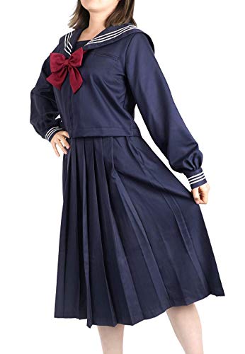 CoolChange Uniforme Escolar de Seifuku, Uniforme Escolar Japonesa, Vestido Azul Oscuro, Talla: M