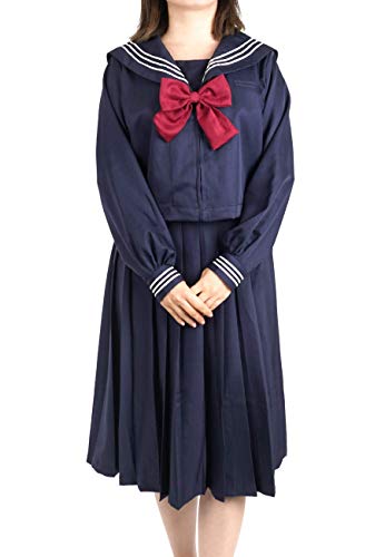CoolChange Uniforme Escolar de Seifuku, Uniforme Escolar Japonesa, Vestido Azul Oscuro, Talla: M