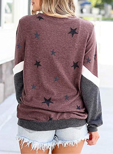 CORAFRITZ Sudadera de manga larga para mujer, estilo casual, con diseño de estrellas