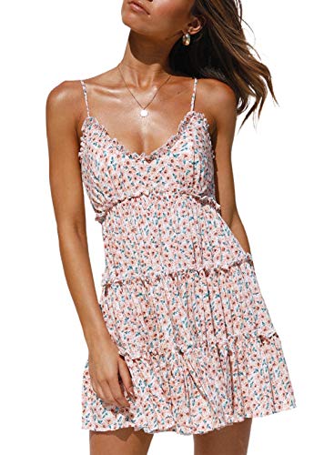 CORAFRITZ Vestido Floral de Camuflaje sin Mangas para Mujer Vestido de Playa de Verano sin Mangas