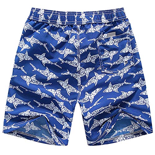 Coralup - Bañador para niños con cintura ajustable, transpirable, ligero, 12 meses a 14 años Azul azul 5-6 Años