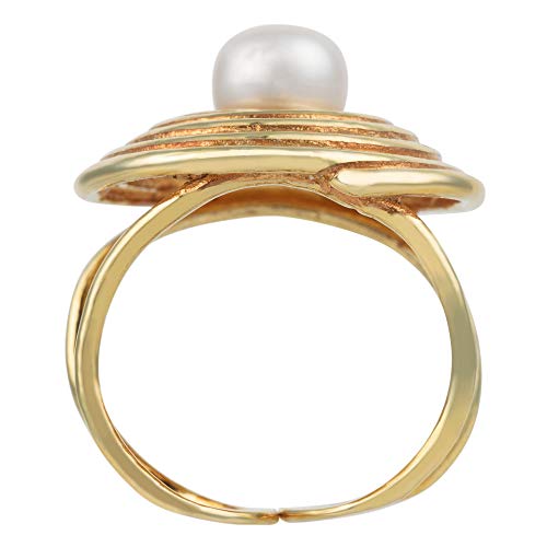 Córdoba Jewels | Anillos en Plata de Ley 925 bañada en Oro con diseño Circle Perla Gold