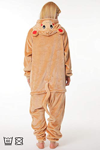 corimori-Louis el Mono Pijamas Animal Traje de Una Pieza Disfraz Adultos Invierno, color marrón, Talla 180-190 cm (1852) , color/modelo surtido