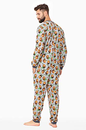 Cornette Pijama Entero para Hombre CR-196 (Gris (Bellota), XL)