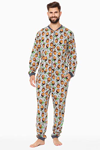 Cornette Pijama Entero para Hombre CR-196 (Gris (Bellota), XL)