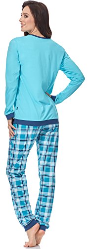 Cornette Pijama para Mujer 671 2017 (Turquesa-04, S)