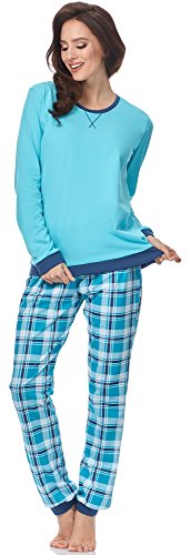 Cornette Pijama para Mujer 671 2017 (Turquesa-04, S)