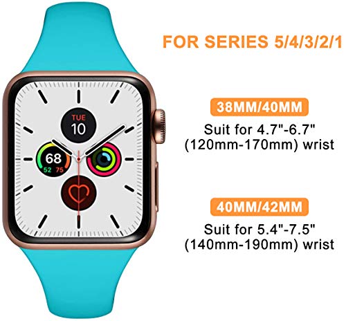 Correa Apple Watch, Correa Compatible con Apple Watch 44 mm 38 mm 42 mm 40 mm, Correa de Repuesto Deportiva de Silicona Suave Ultrafina de Adecuada para Apple Watch SE/iWatch Series 6 5 4 3 2 1