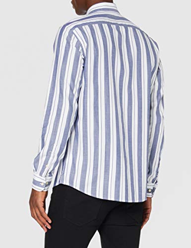 Cortefiel C6Bcc Traya Ancha Camisa Casual, Azul (Navy 10), Large (Tamaño del Fabricante: L) para Hombre