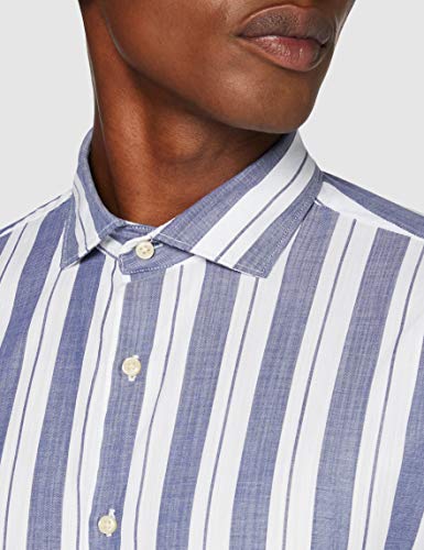 Cortefiel C6Bcc Traya Ancha Camisa Casual, Azul (Navy 10), Large (Tamaño del Fabricante: L) para Hombre