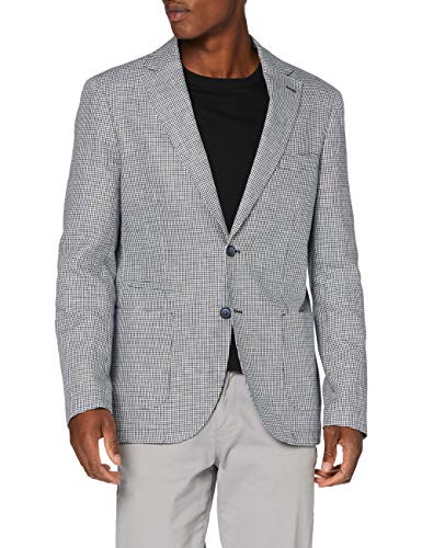 Cortefiel C6Bcs Am. Pata Gallo Chaqueta, Azul (Azul Medio 12), Small (Tamaño del Fabricante: 48) para Hombre