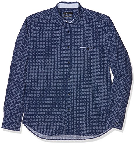 Cortefiel Estampada Camisa, Azul (Marine Blue), XX-Large (Talla del Fabricante: 6) para Hombre