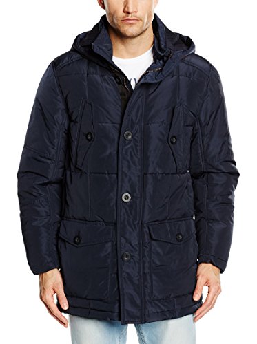 Cortefiel Parka Acolchada Capucha, Marine Blue, M para Hombre