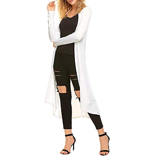 COZOCO Chaqueta De Punto De Manga Larga De Color Liso para Mujer Abrigo De Rebeca De Chal Largo