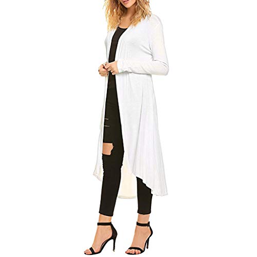 COZOCO Chaqueta De Punto De Manga Larga De Color Liso para Mujer Abrigo De Rebeca De Chal Largo