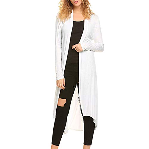 COZOCO Chaqueta De Punto De Manga Larga De Color Liso para Mujer Abrigo De Rebeca De Chal Largo