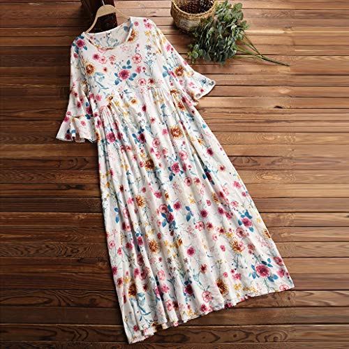 COZOCO Mujer Verano De Playa Vestido De Verano Vestido Verano Mujer Camiseta AlgodóN Casual Tallas Grandes Vestido De Tallas Grandes De Playa