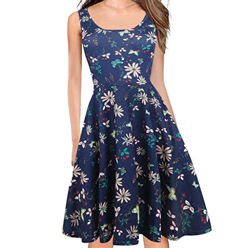 COZOCO Vestido de Hermosa Ola Punto Color sólido Elegante Retro impresionista Vestido de Cintura（Púrpura,XL