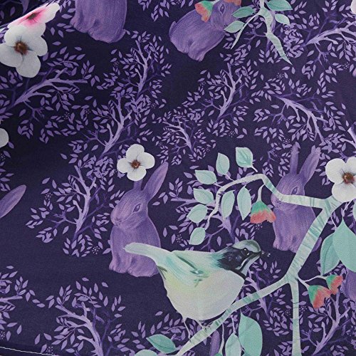 COZOCO Vestido de Verano para Damas Flor Púrpura Rama Hoja Verde Moda Primavera Verano Vestido Falda de Cintura Alta Sin Mangas(Púrpura，XXL