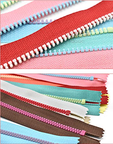Cremalleras de Colores,Cremalleras de Resina 20 Piezas 30cm Cremalleras de Costura con Anillo de Metal para Sastre Costura Manualidades Bolsa Ropa