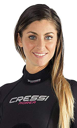 Cressi Morea Lady Monopiece Wetsuit 3mm Traje de Buceo Neopreno, Mujer, Negro/Rosa/Plata, M/3