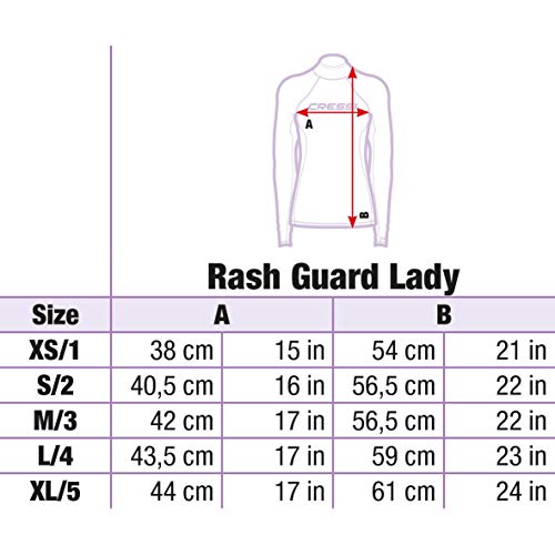 Cressi Rash Guard Traje, Mujer, Azul Royal/Blanco, L/4 (42)