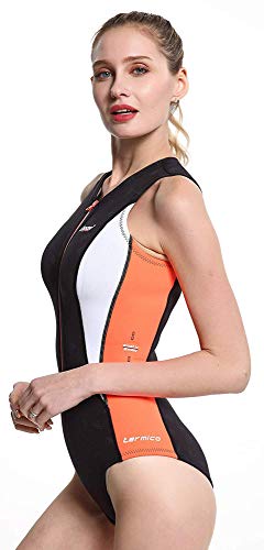 Cressi Termico Traje de Baño Mujer 2mm, Negro/Naranja, S/2