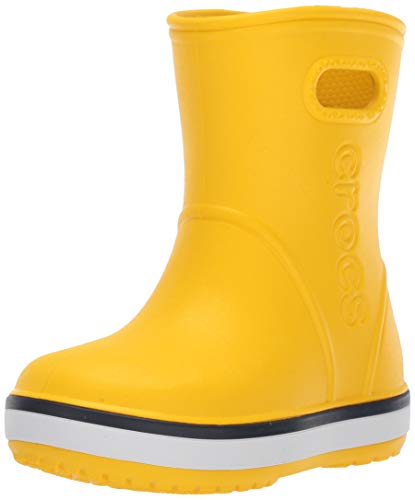 Crocs Crocband Rain Boot Kids, Botas de Agua Unisex Niños, Amarillo (Yellow/Navy 734), 33/34 EU