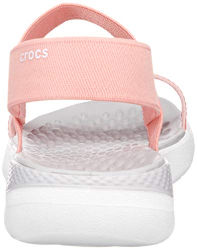 Crocs LiteRide Sandal W, Sandalias con Punta Abierta Mujer, Rosa (Melon/White 6kp), 39/40 EU