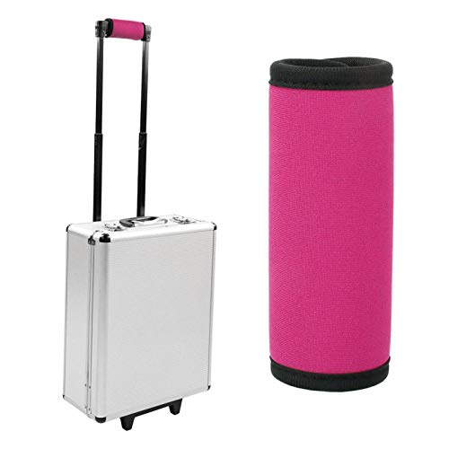 Cubierta de la manija del equipaje del neopreno portátil del abrigo de la manija del equipaje para el icycle del carrito de la compra para la mayoría de las(Pink)