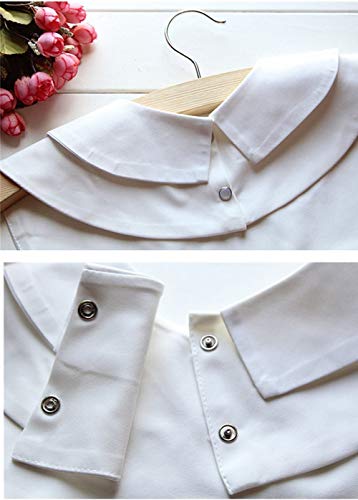 Cuello Falso Desmontable Collar Falso Camisa Mujer Cuello Falso Camisa Blusa Elegante (Blanco)