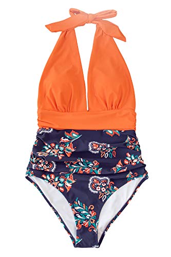CUPSHE Bañador para Mujer Cuello en V Braga Reductora Traje de Baño, L