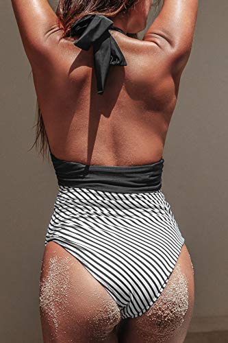 CUPSHE Bañador para Mujer Cuello en V Braga Reductora Traje de Baño, M
