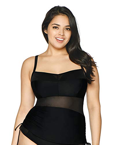 Curvy Kate Sheer Class Tankini, Negro (Black Black), 85E (Talla del Fabricante: 32DD) para Mujer