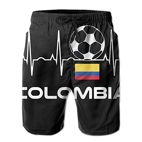 Cute Bi Shorts Bandera Colombiana Fútbol para Hombre Árbol Bañador De Secado Rápido Bañador Shorts De Playa, Talla XL