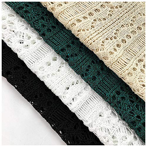 Cxypeng Elegante Traje Ropa De Baño Suelto,Blusa Calada de Punto Extragrande, Protector Solar Suelto de Longitud Media Vestido de Playa-Negro,Túnica Pareo para Mujer Playa Bikini