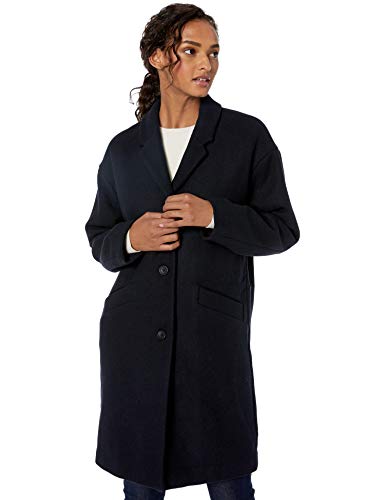 Daily Ritual Wool Cocoon Coat outerwear, Espiguilla azul marino, US S (EU S - M)