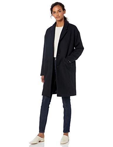Daily Ritual Wool Cocoon Coat outerwear, Espiguilla azul marino, US S (EU S - M)