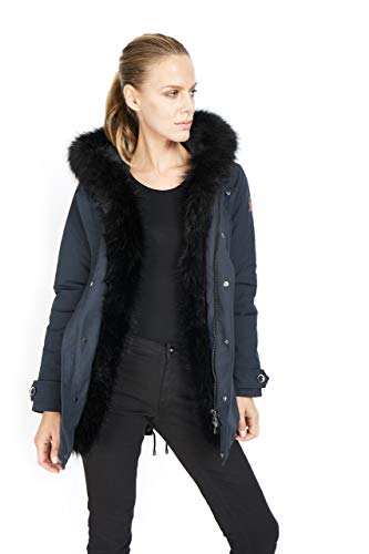 Dakota - Mujer Esquimal Fox - Parka Hood Abrigo de Piel sintética Invierno 2019 Chaqueta de Moda Chaqueta