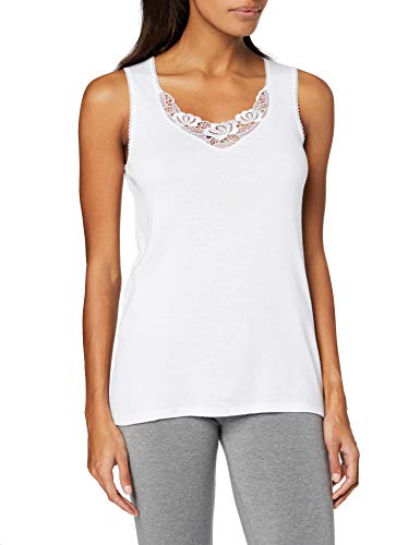 Damart Débardeur Fine Cote Thermolactyl Degré 3 Camiseta térmica, Blanco (Blanco), L para Mujer