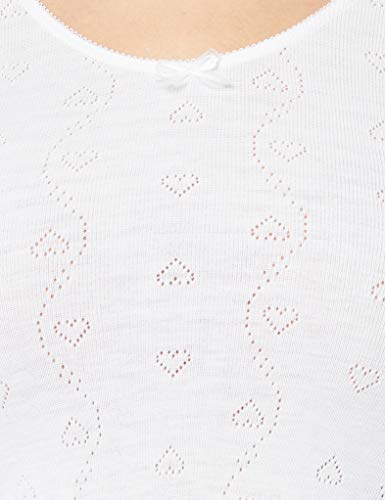 Damart Haut Col Rond Petits Cœurs Thermolactyl Degré 3 Camiseta térmica, Blanc (Blanc), XXL para Mujer