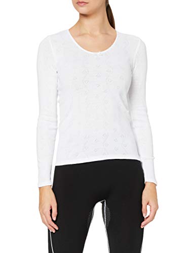 Damart Haut Col Rond Petits Cœurs Thermolactyl Degré 3 Camiseta térmica, Blanc (Blanc), XXL para Mujer