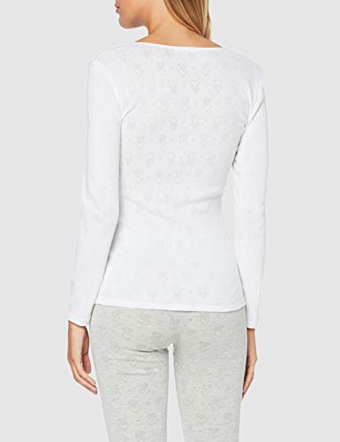 Damart tee Shirt Manches Longues Camiseta térmica, Blanco (Blanc 56678/1010), 34 (Talla del Fabricante: X-Small) para Mujer